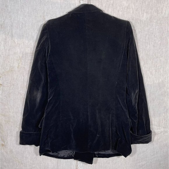 Vintage 70s 80s Necessary Objects Black Velvet Double Breasted Coat - Picture 5 of 7